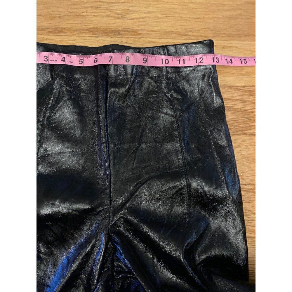 ASOS, women’s black faux leather high rise skinny pants with side zip sz 6 - Picture 8 of 10